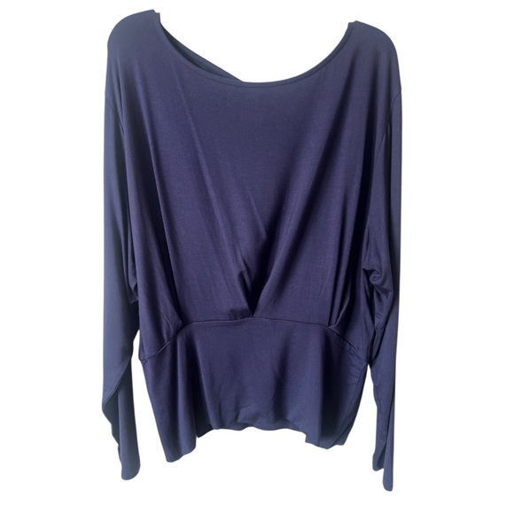 SKFK Navy Blue AITZOLE Long Sleeve Boatneck Tencel Modal Top EU 40 | US 8 NWT - Picture 3 of 11